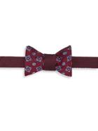 Brooks Brothers Red Fleece Pre-tied Textured Floral Silk Bow Tie