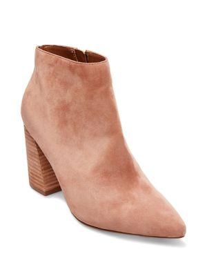 Steve Madden Simmer Block Heel Suede Booties