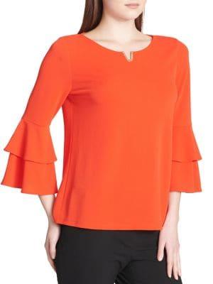 Calvin Klein Tiered Ruffle Sleeve Top