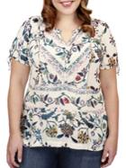 Lucky Brand Plus Floral Print Top