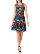Tahari Arthur S. Levine Mesh & Floral Fit-&-flare Dress