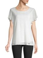 Calvin Klein Striped Flutter Sleeve T-shirt