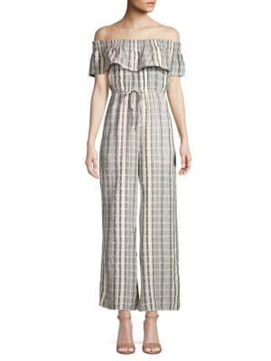 Design Lab Off-the-shoulder Cotton Jumpsuit