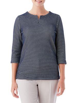 Olsen Jacquard Two-tone Top