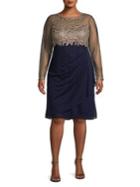 Xscape Plus Embroidered Shift Dress