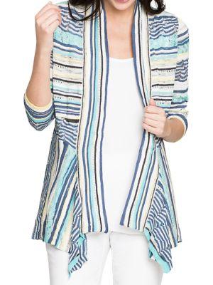 Nic+zoe Good Vibe Stripe Handkerchief Cardigan