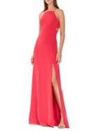 Ml Monique Lhuillier Side Cut-out Halterneck Gown