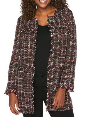 Rafaella Fringe Tweed Topper