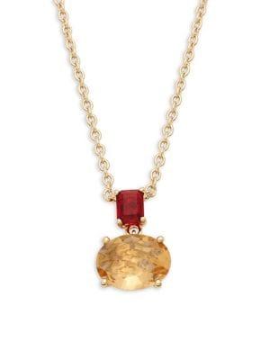 Nadri Verdana Stone Drop Pendant Necklace