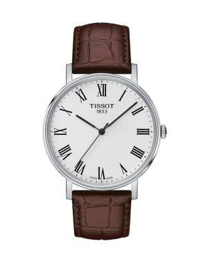Tissot T-classic Everytime Medium Stainless Steel And Leather-strap Watch