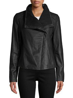 Tahari Leather Moto Jacket