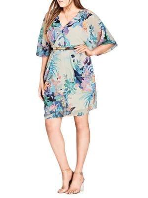 City Chic Plus Jungle Wrap Dress