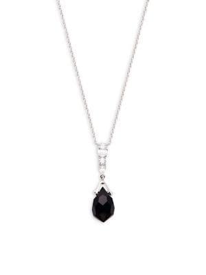 Nadri Gifting Jet & Crystal Pendant Necklace