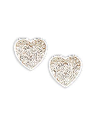 Bcbgeneration Crystal And Heart Stud Earrings