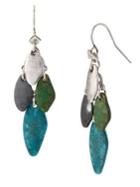 Robert Lee Morris Patina Mixed Bead Chandelier Earrings