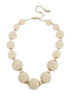 Miriam Haskell Woven Seed Beaded Ball Collar Necklace