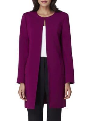 Tahari Arthur S. Levine Pleated Roundneck Topper