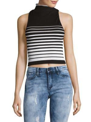 Free People High Five Striped Cropped Top