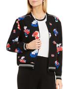 Vince Camuto Petite Travelling Bloom Zip-front Bomber Jacket