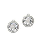 Givenchy Crystal Embellished Pave Button Stud Earrings