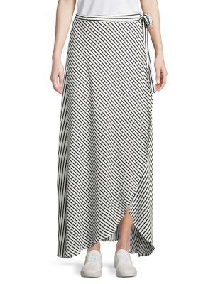 Design Lab Lord & Taylor Striped Wrap Skirt
