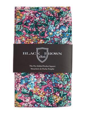 Black Brown Sloan Floral Pre-folded Pocket Square