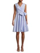 Calvin Klein Sleeveless Cotton Faux-wrap Dress