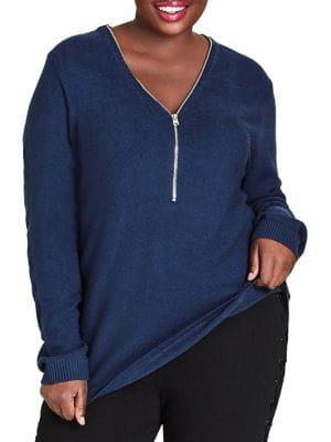 City Chic Plus Half-zip Top