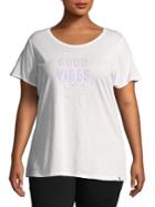 Marc New York Performance Plus Good Vibes Sequin Tee