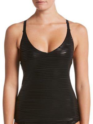 Nike 6:1 Shine Stripe Crossback Tankini Top