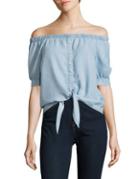Noisy May Off-the-shoulder Chambray Top