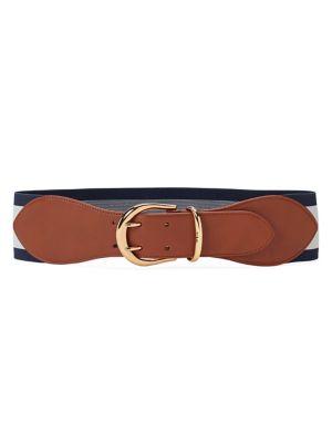 Lauren Ralph Lauren Striped Elasticized Belt