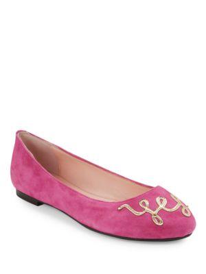 Kate Spade New York Embroidered Suede Flats