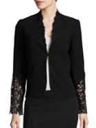 Elie Tahari Corrian Lace Cutout Sleeve Jacket