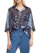 French Connection Patchwork Floral Georgette Top