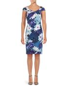 Adrianna Papell Floral Printed Cold Shoulder Dress