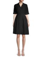 Donna Karan Short-sleeve Lace Eyelet Shirtdress
