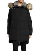 Vince Camuto Straight Fit Faux Fur Hooded Fill Jacket