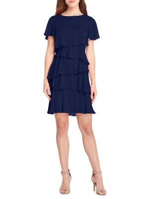 Tahari Arthur S. Levine Short-sleeve Tiered Shift Dress