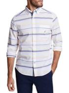 Nautica Stripe-print Classic-fit Button-down Shirt