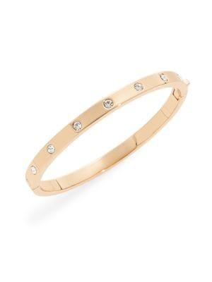 Kate Spade New York Rose-goldtone Stone Hinged Bracelet