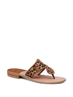 Jack Rogers Remy Leopard-print Leather Sandals