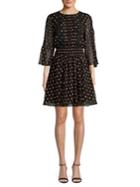 Diane Von Furstenberg Printed Cotton & Silk Blend A-line Dress