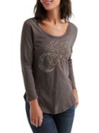 Lucky Brand Embellished Moon & Star Cotton Tee