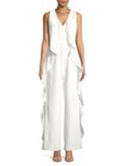 Adrianna Papell Cascading Ruffle Jumpsuit