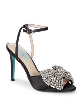 Betsey Johnson Heidi Embellished Satin Pumps