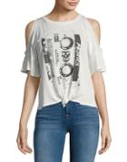 White Crow Cold-shoulder Cotton Tee