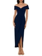 Xscape Off-the-shoulder Midi Gown