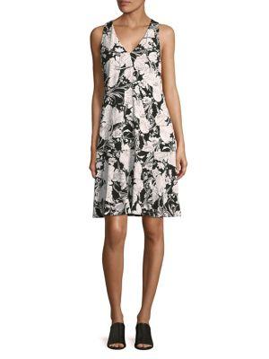 Ivanka Trump Floral V-neck A-line Dress