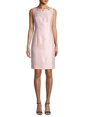 Kasper Jewelneck Sheath Dress